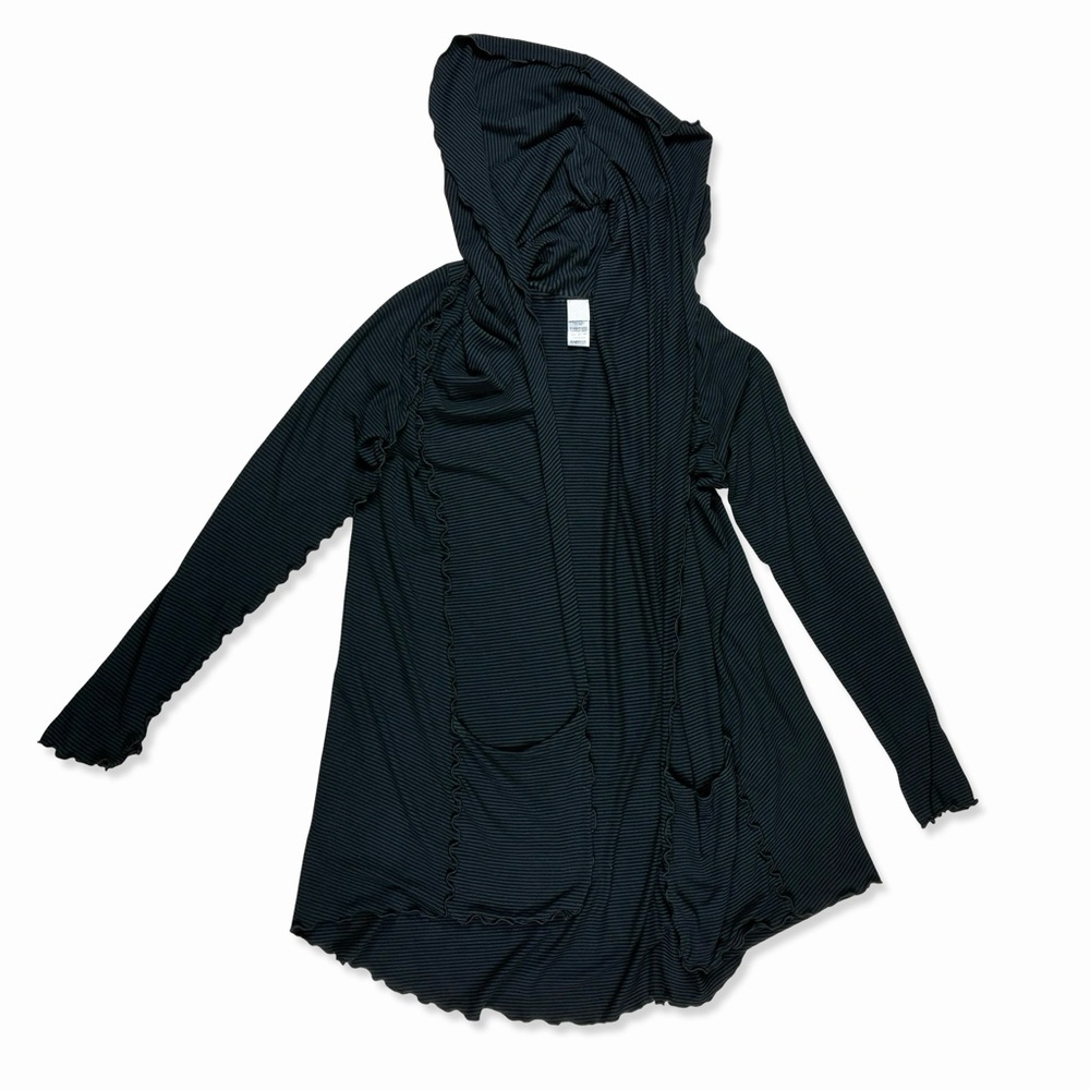 Angelrox Black Gray Striped Cardigan Jacket - Picture 6 of 10